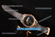 Tag Heuer Mikrogirder 2000 Chrono Miyota Quartz Rose Gold Case with Black Dial and Rubber Strap - Green Second Hand