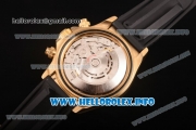 Rolex Daytona Chrono Swiss Valjoux 7750 Automatic Yellow Gold Case with Ceramic Bezel Rubber Strap and White Dial - Stick Markers (BP)