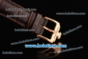 Jaeger-LECoultre Master Asia Automatic Rose Gold Case with Brown Leather Strap and White Dial