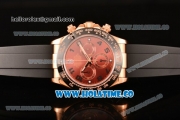 Rolex Daytona Chrono Swiss Valjoux 7750 Automatic Rose Gold Case with PVD Bezel Stick Markers and Brown Dial (BP)