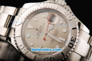 Rolex Yacht-Master Swiss ETA 2836 Automatic Movement Silver Case with Red Second Hand and White Markers