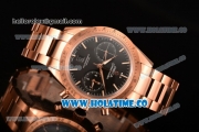 Omega Speedmaster'57 Chrono Clone Omega 9300 Automatic Rose Gold Case/Bracelet with Black Dial and Stick Markers (EF)