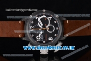 U-Boat Chimera Chrono Japanese Miyota OS10 Quartz PVD Case with Black Dial Yellow Second Hand and Brown Leather Strap