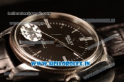 Rolex Cellini Time Swiss ETA 2824 Automatic Steel Case Black Dial Stick Markers With Steel Bezel Black Leather Strap