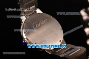 Cartier Rotonde De Miyota Quartz Steel Case/Bracelet with White Dial and Black Roman Numeral Markers