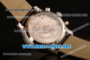 Omega De Ville Co-axial Chronograph Clone Omega 9300 Automatic Steel Case with White Dial and Brown Leather Strap (EF)