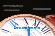 Cartier Ballon Bleu Tourbillon Seagull ST80 Tourbillon Manual Winding Rose Gold Case with White Dial and Diamonds Bezel