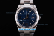 Rolex Datejust Automatic with Blue Dial and Smooth White Bezel