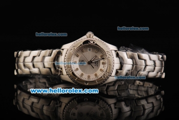 Tag Heuer Link 200 Meters Original Swiss Quartz Movement Full Steel White Dial and Diamond Markers-Lady Model