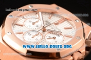 Audemars Piguet Royal Oak Chronograph Miyota OS20 Quartz Rose Gold Case with White Dial and Rose Gold Bracelet