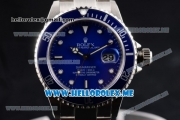 Rolex Submariner Clone Rolex 3135 Automatic Stainless Steel Case/Bracelet with Blue Dial and Dot Markers (BP)