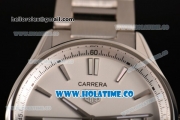 Tag Heuer Carrera Calibre 5 Automatic Swiss ETA 2824 Automatic Full Steel with White Dial and Stick Markers