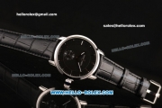 Ulysse Nardin Classico Miyota OS2035 Quartz Steel Case with Stick Markers Black Dial and Black Leather Strap