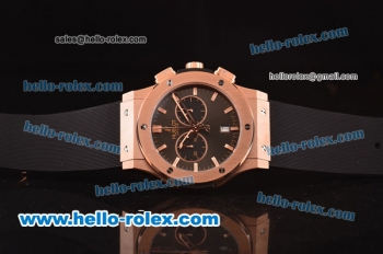 Hublot Classic Fusion Chrono Miyota Quartz Rose Gold Case with Grey Dial and Black Rubber Strap