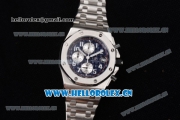 Audemars Piguet Royal Oak Offshore Seiko VK67 Quartz Stainless Steel Case/Bracelet with Black Dial and Arabic Numeral Markers