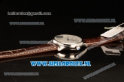 Longines Master 2824 Auto Steel Case with White Dial and Brown Leather Strap