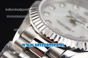 Rolex Datejust Swiss ETA 2671 Automatic Steel Case with White Dial Diamonds Markers and Steel Bracelet (BP)