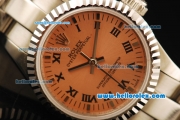 Rolex Oyster Perpetual Automatic Movement Full Steel with ETA Coating Case with Orange Dial