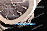 Patek Philippe Nautilus Miyota 9015 Automatic Steel Case with White Stick Markers and Grey Dial (BP)