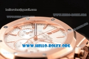 Audemars Piguet Royal Oak Chronograph Miyota OS20 Quartz Rose Gold Case with White Dial and Rose Gold Bracelet