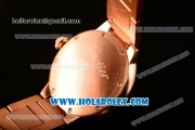 Cartier Rotonde De Miyota Quartz Rose Gold Case/Bracelet with Brown Dial and Diamonds Bezel