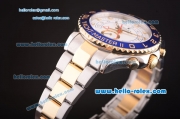 Rolex Yacht Master II Oyster Perpetual Swiss ETA 2813 Full Steel with Yellow Gold Bezel and White Dial-Two Tone Strap