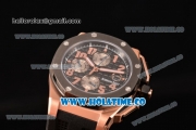 Audemars Piguet Royal Oak Offshore Chronograph Swiss Valjoux 7750 Automatic Rose Gold Case with Steel Bezel Arabic Numeral Markers and Black Dial (EF)