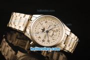Longines Master Collection Vollkalender Perpetual Calendar Automatic Moonphase with White Dial