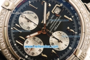 Breitling Chronomat Evolution Chronograph Swiss Valjoux 7750 Automatic Movement Full Steel with Arabic Numerals and Diamond Bezel