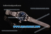 IWC Big Pilot Real PR IW500908 "Le Petit Prince" Clone IWC 52010 Automatic Steel Case with Blue Dial Number Markers and Grey Leather Strap - 1:1 Best Edition (ZF)