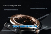 Hublot Classic Fusion Miyota 9015 Automatic Rose Gold Case with Black Dial Stick Markers Rose Gold Bezel and Rubber Strap