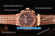 Hublot Big Bang Aero Bang Chrono Miyota Quartz Rose Gold/Diamonds Case with Brown Skeleton Dial Stick Markers and Brown Ceramic Bezel