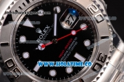 Rolex Yacht-Master Swiss ETA 2836 Automatic Full Steel with Black Dial and Dot Markers - 1:1 Original (JF)