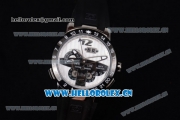 Ulysse Nardin Executive Dual Time & Big Date Asia ST25 Automatic Steel Case White Dial White Markers and Black Rubber Strap