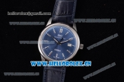 IWC Ingenieur Vintage Swiss ETA 2824 Automatic Steel Case with Blue Dial Blue Leather Strap and Stick Markers