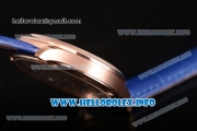 IWC Portuguese Asia 6497 Manual Winding Rose Gold Case with Blue Dial and Arbaic Numeral Markers