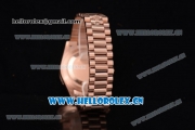 Rolex Day Date II Swiss ETA 2836 Automatic Rose Gold Case/Bracelet with Pink Dial and Roman Numeral Markers (BP)