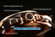 Hublot Big Bang Chukker Bang Limited Edition Chrono Swiss Valjoux 7750 Automatic Rose Gold Case with Black Dial and Brown Leather Strap - (YF)