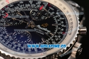 Breitling Montbrillant Datora Chrono Swiss Valjoux 7751 Automatic Steel Case/Bracelet with Black Dial and Stick Markers - 1:1 Original (J12)