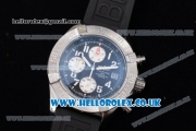 Breitling Avenger Seawolf Chrono Miyota OS10 Quartz Steel Case with Black Dial Black Rubber Strap and Arabic Number Markers