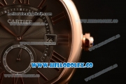 Cartier Drive de Cartier Asia Automatic Rose Gold Case with Grey Dial and Brown Leather Strap (AAAF)