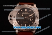 Panerai Luminor Marina 1950 3 Days PAM 569 Clone P.9000 Automatic Titanium Case with Black Dial and Brown Leather Strap - 1:1 Original (SF)