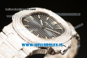 Patek Philippe NAUTILUS All Diamond Steel Case With Clone Original Movement 1:1 Clone