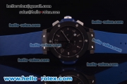 Hublot Big Bang Chronograph Quartz Movement PVD Case with Black Dial and Blue Rubber Strap