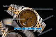 Rolex Day-Date II Asia Automatic Two Tone Case/Bracelet with Yelow Gold Dial and Roman Numeral Markers