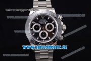 Rolex Daytona Clone Rolex 4130 Automatic Stainless Steel Case/Bracelet with Black Dial and Stick Markers (EF)