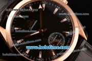 Omega Seamaster Aqua Terra 150 M Small Seconds 6497 Manual Winding Rose Gold Case with Black Dial and Black Leather Strap