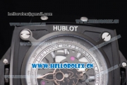 Hublot Masterpiece MP 08 Antikythera Sunmoon Asia 2813 Automatic PVD Case Skeleton Dial Grey Leather Strap and White Markers