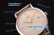 IWC Portofino Swiss ETA 2892 Automatic Steel Case with Gold Stick Markers and Silver Dial
