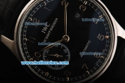 IWC Schaffhausen Automaitc Movement Steel Case with Black Dial and Arabic Numeral Markers